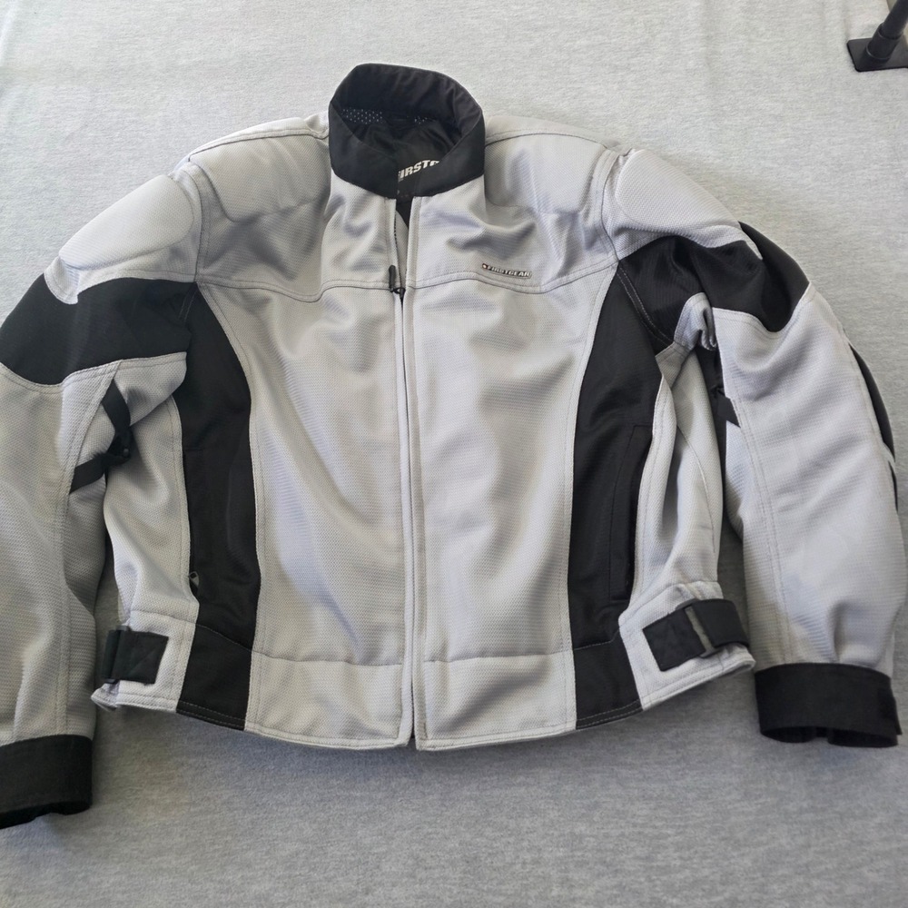 Firstgear Mens Mesh Motorcycle Riding Jacket Grey Black Padded 2XL
